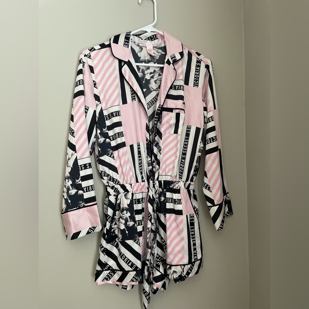 Victoria’s Secret Long Sleeve Satin Romper